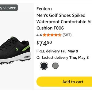 Brand New Men's Black and Green Golf Shoes